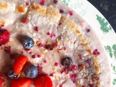 Blueberry Topped Pancakes